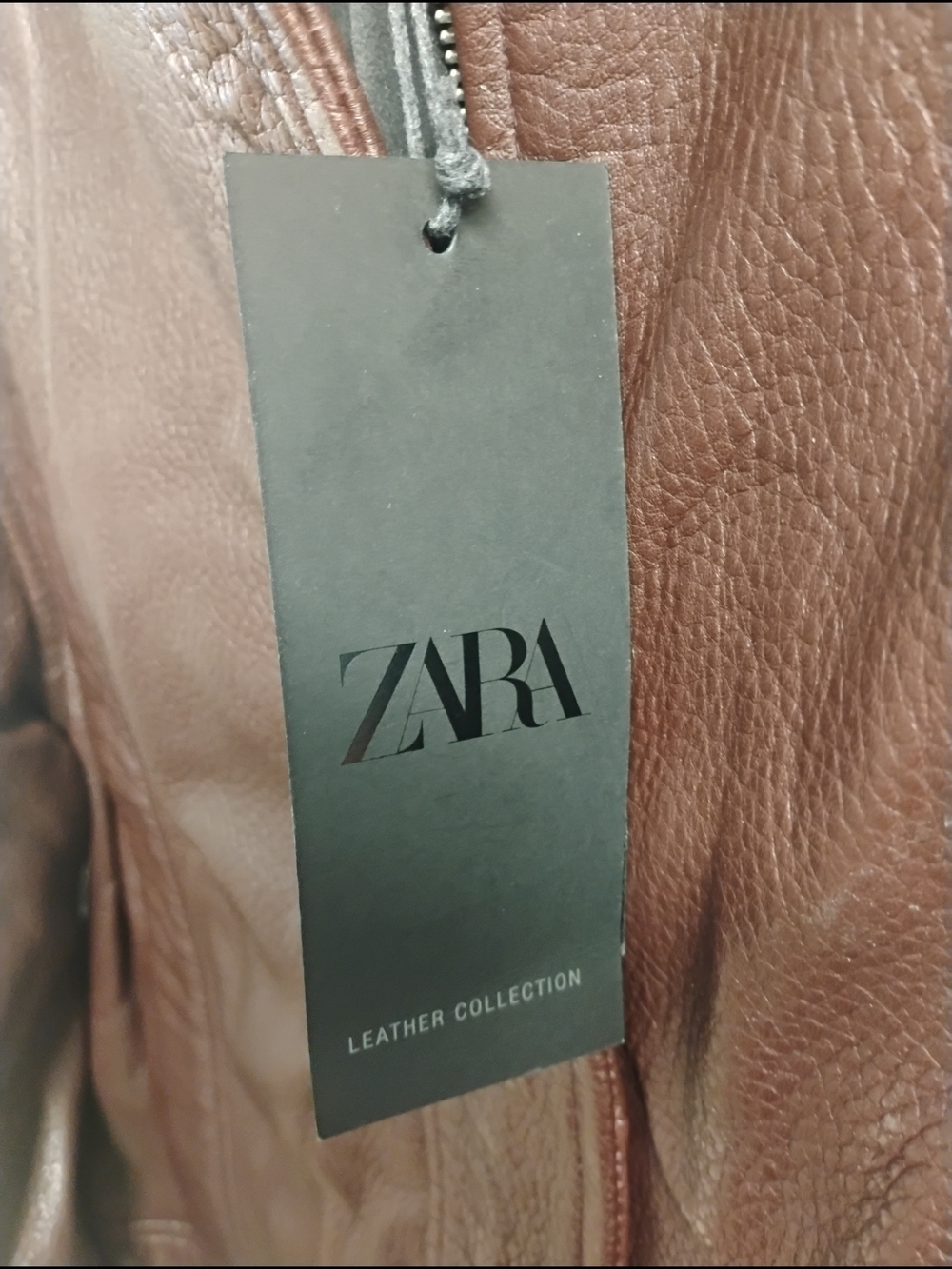Zara Men Burgundy Leather Bomber Jacket - Picture 9 of 9